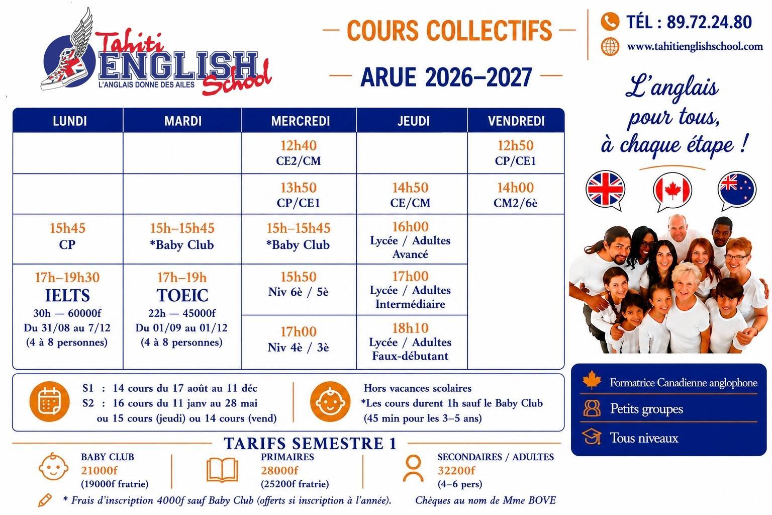 Tes planning cours collectifs 26 30